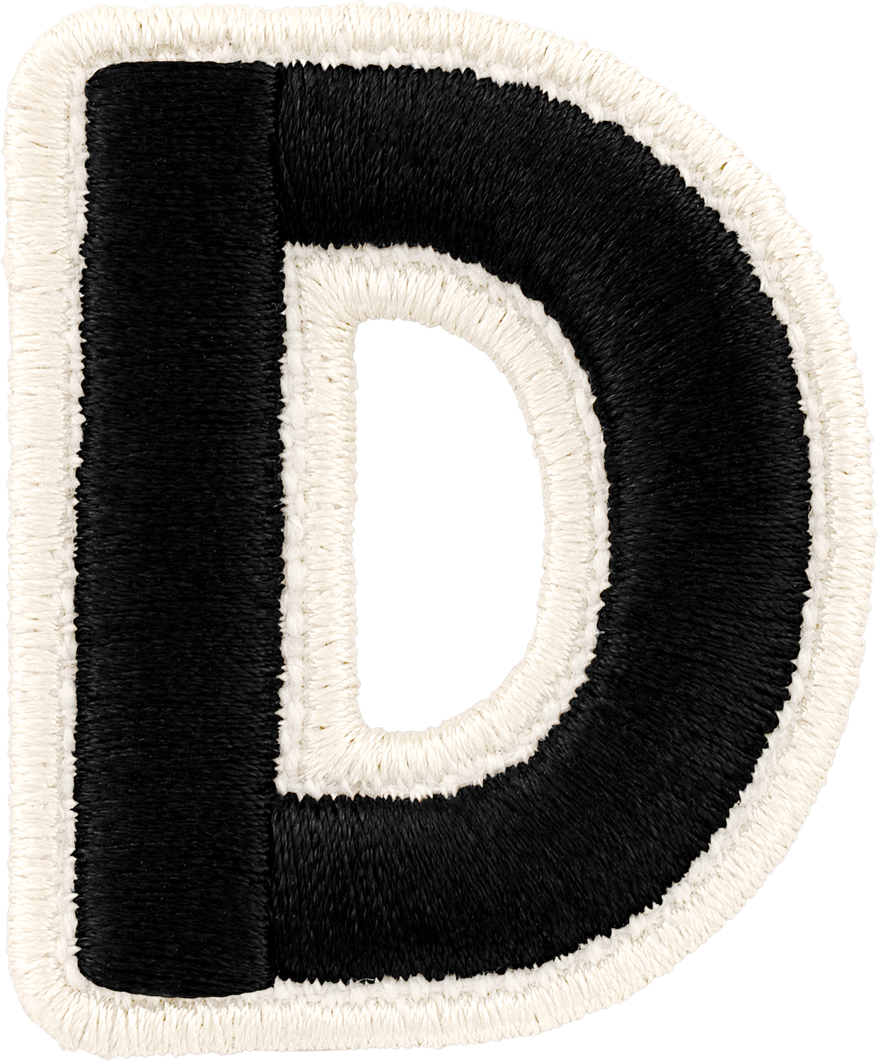 Noir Rolled Embroidery Letter Patches