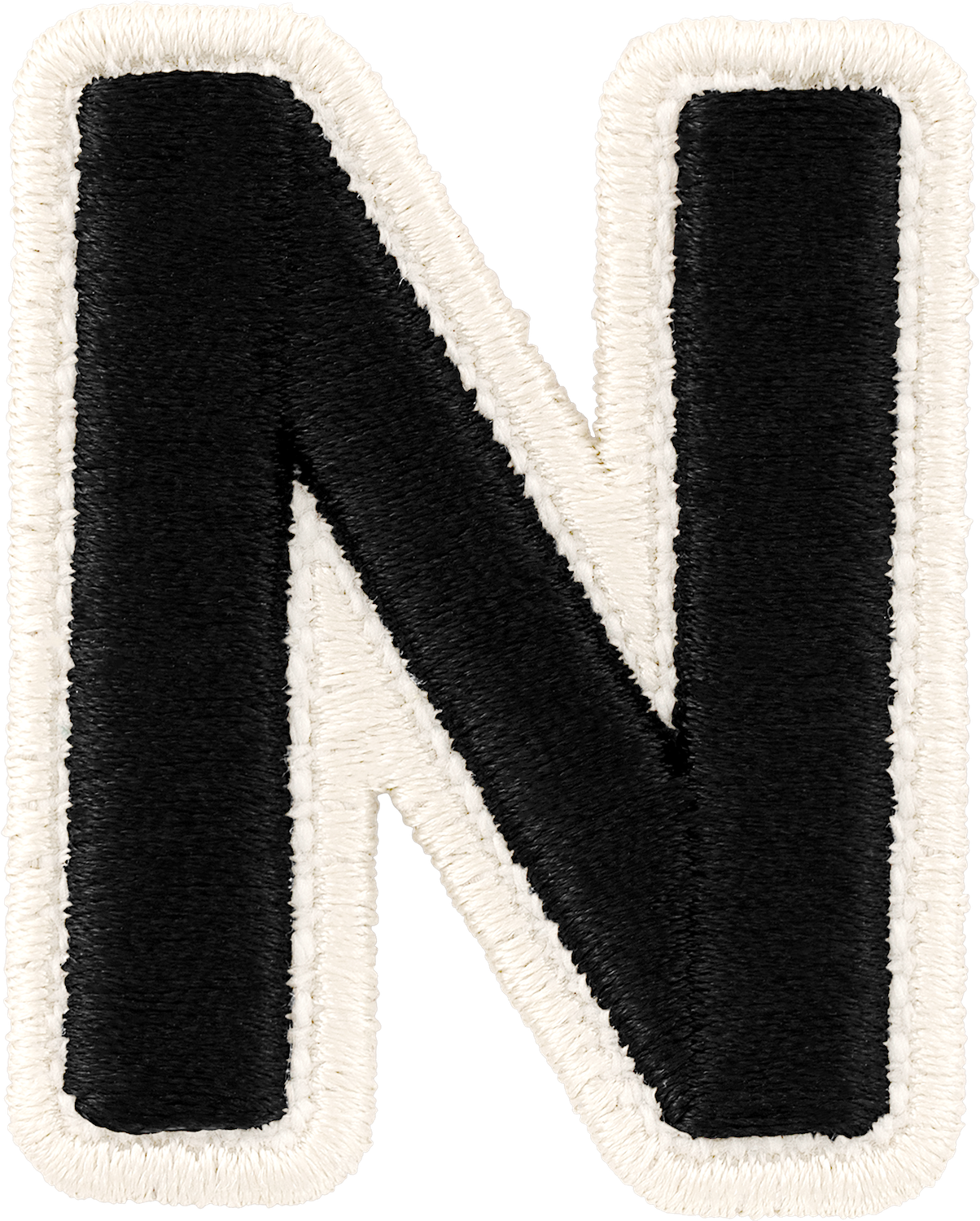 Noir Rolled Embroidery Letter Patches