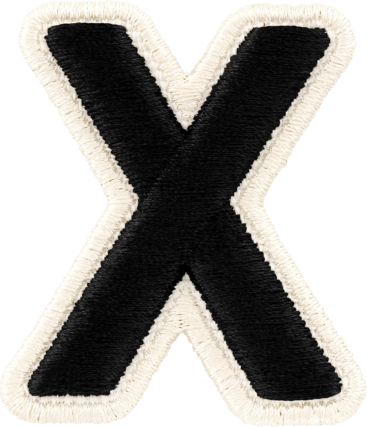 Noir Rolled Embroidery Letter Patches