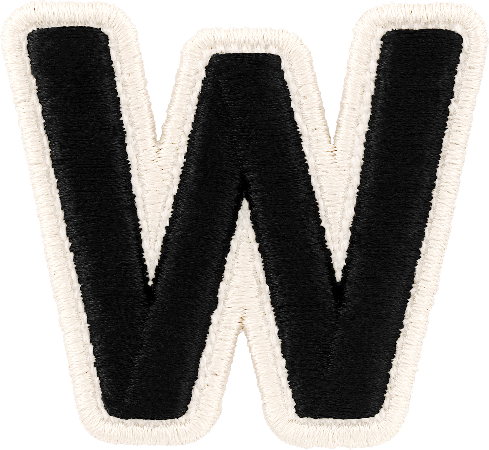 Noir Rolled Embroidery Letter Patches