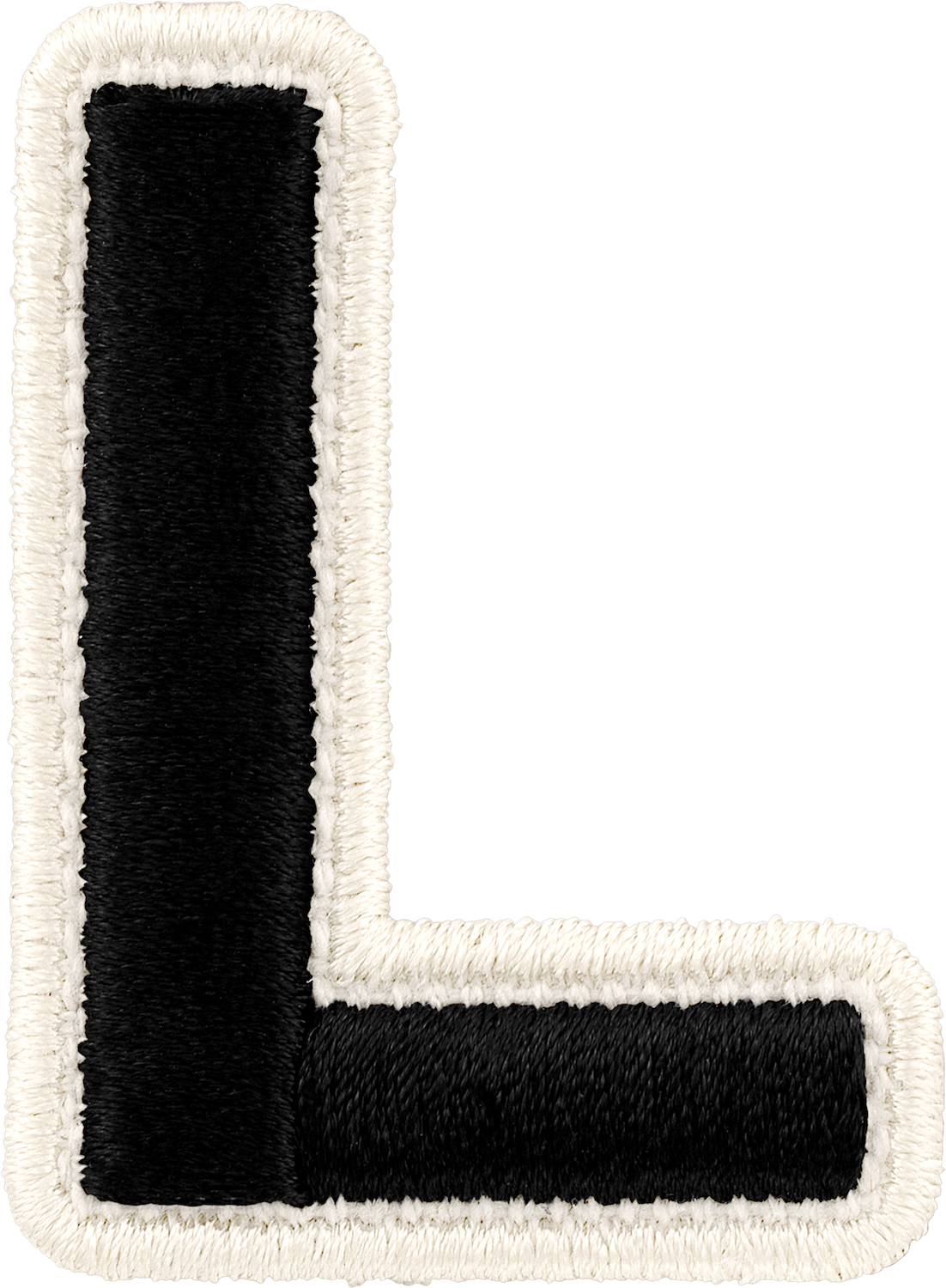 Noir Rolled Embroidery Letter Patches