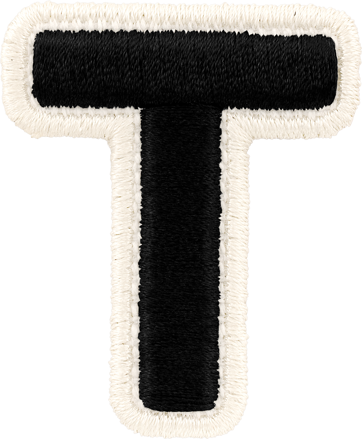 Noir Rolled Embroidery Letter Patches