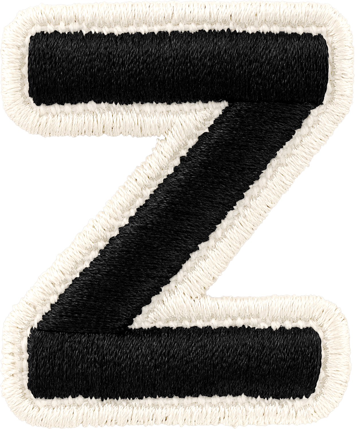Noir Rolled Embroidery Letter Patches