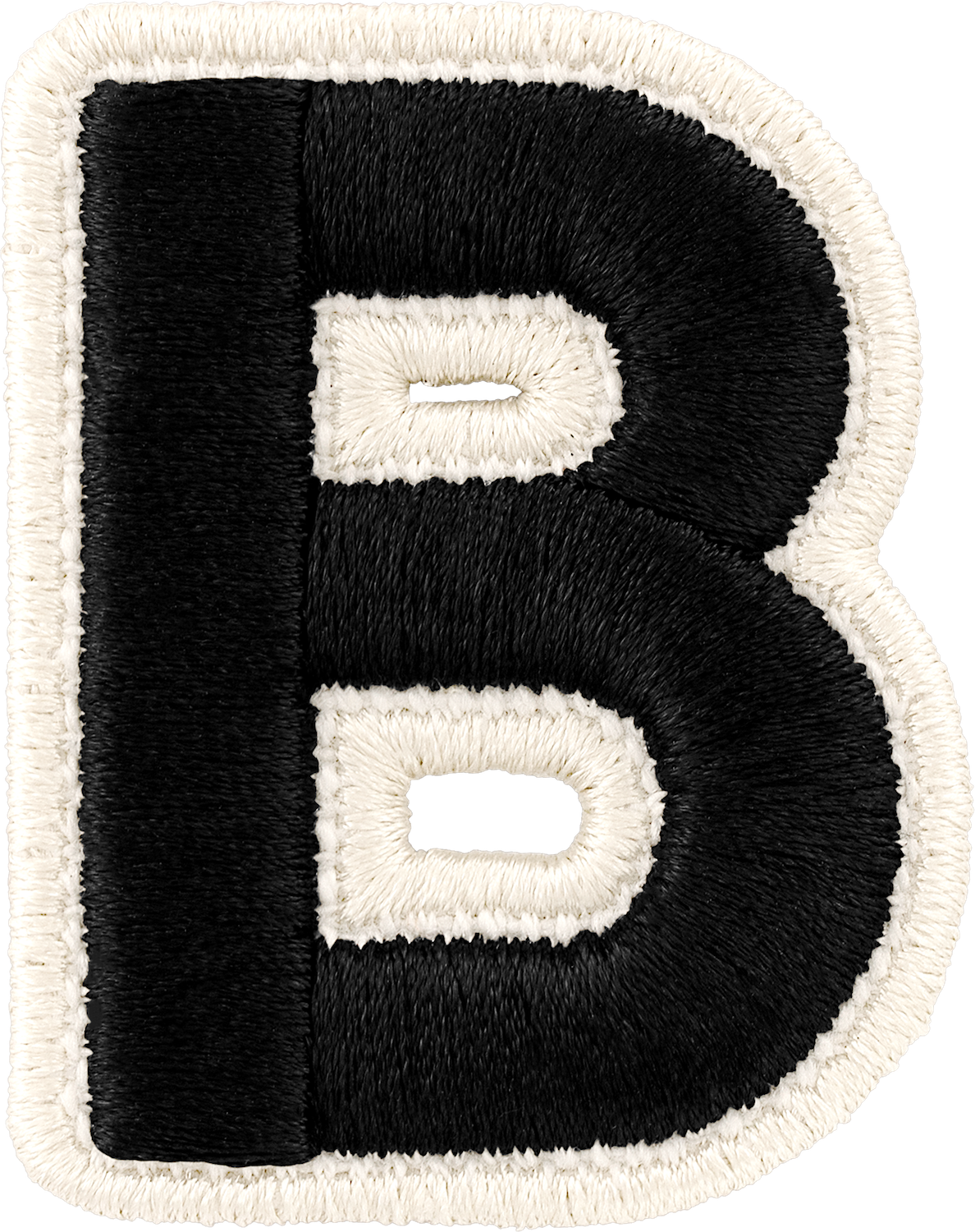 Noir Rolled Embroidery Letter Patches