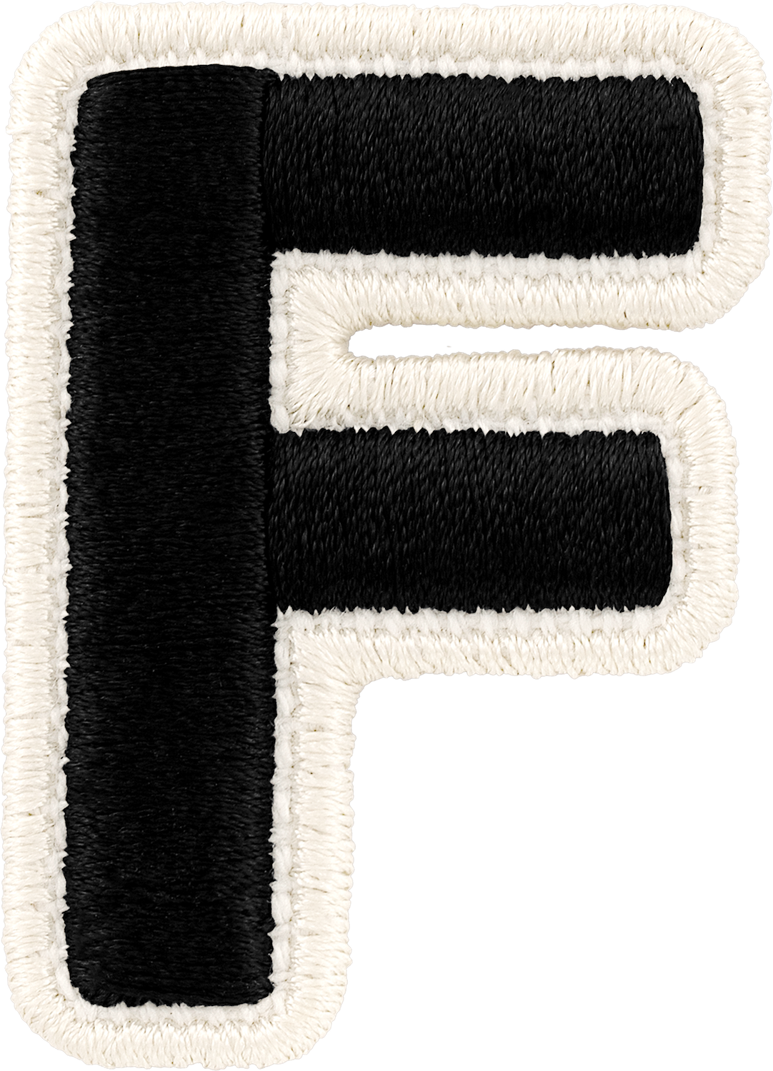 Noir Rolled Embroidery Letter Patches