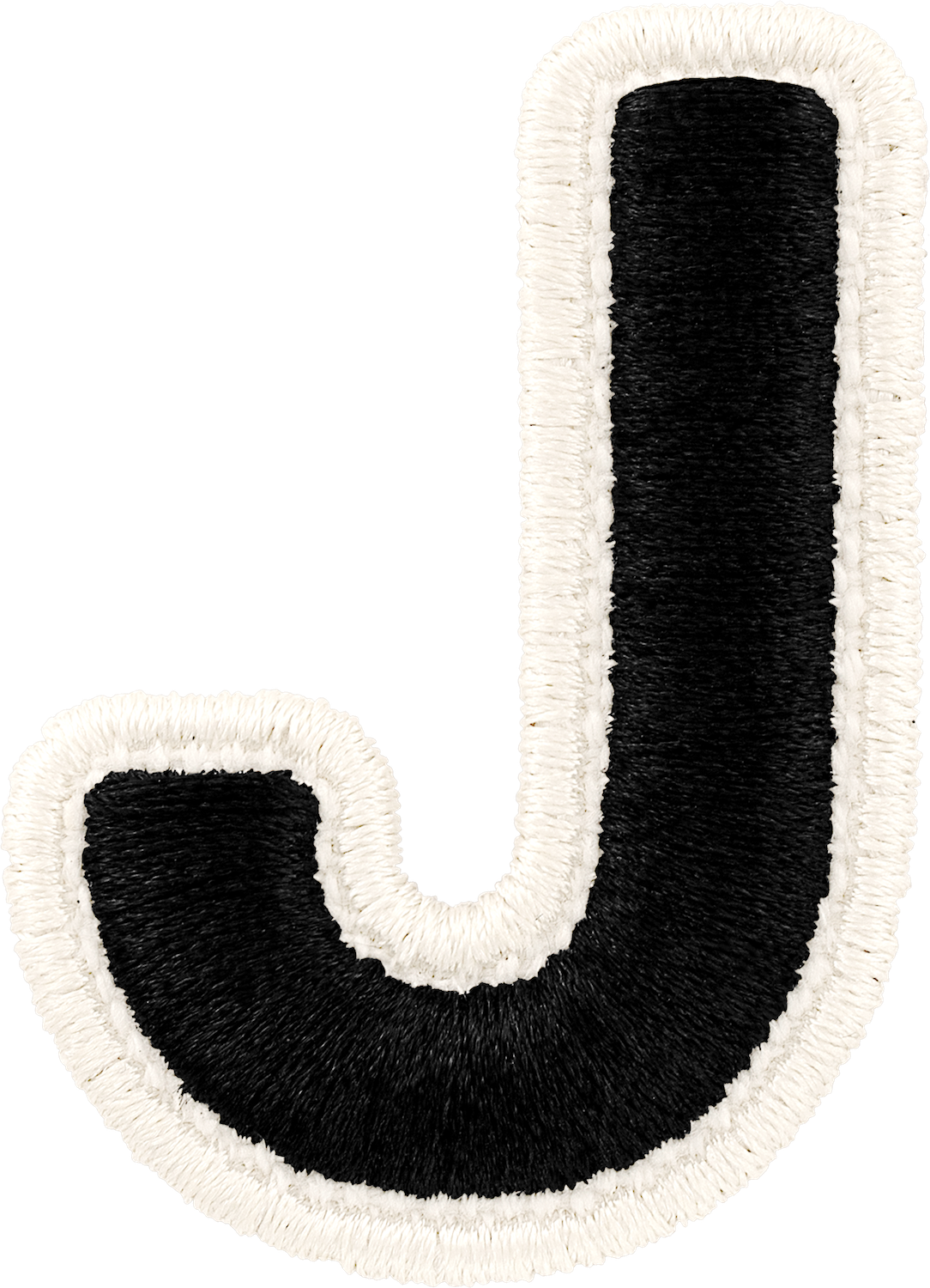 Noir Rolled Embroidery Letter Patches