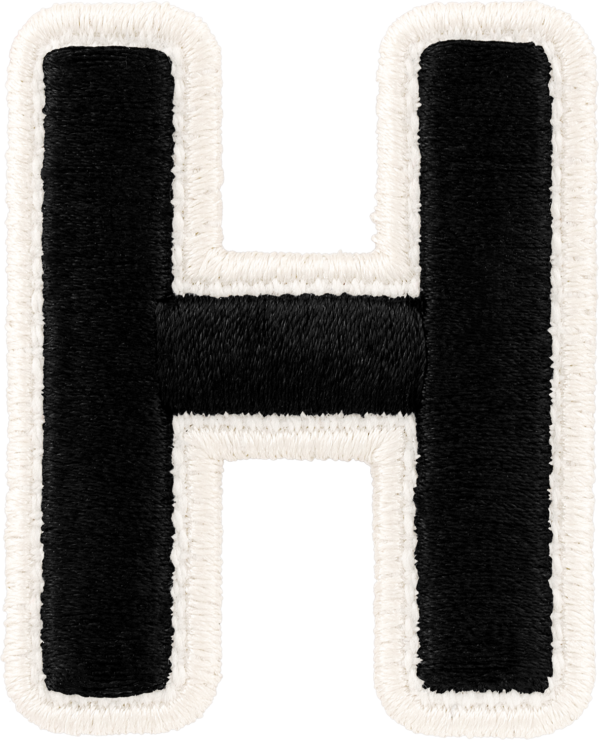 Noir Rolled Embroidery Letter Patches
