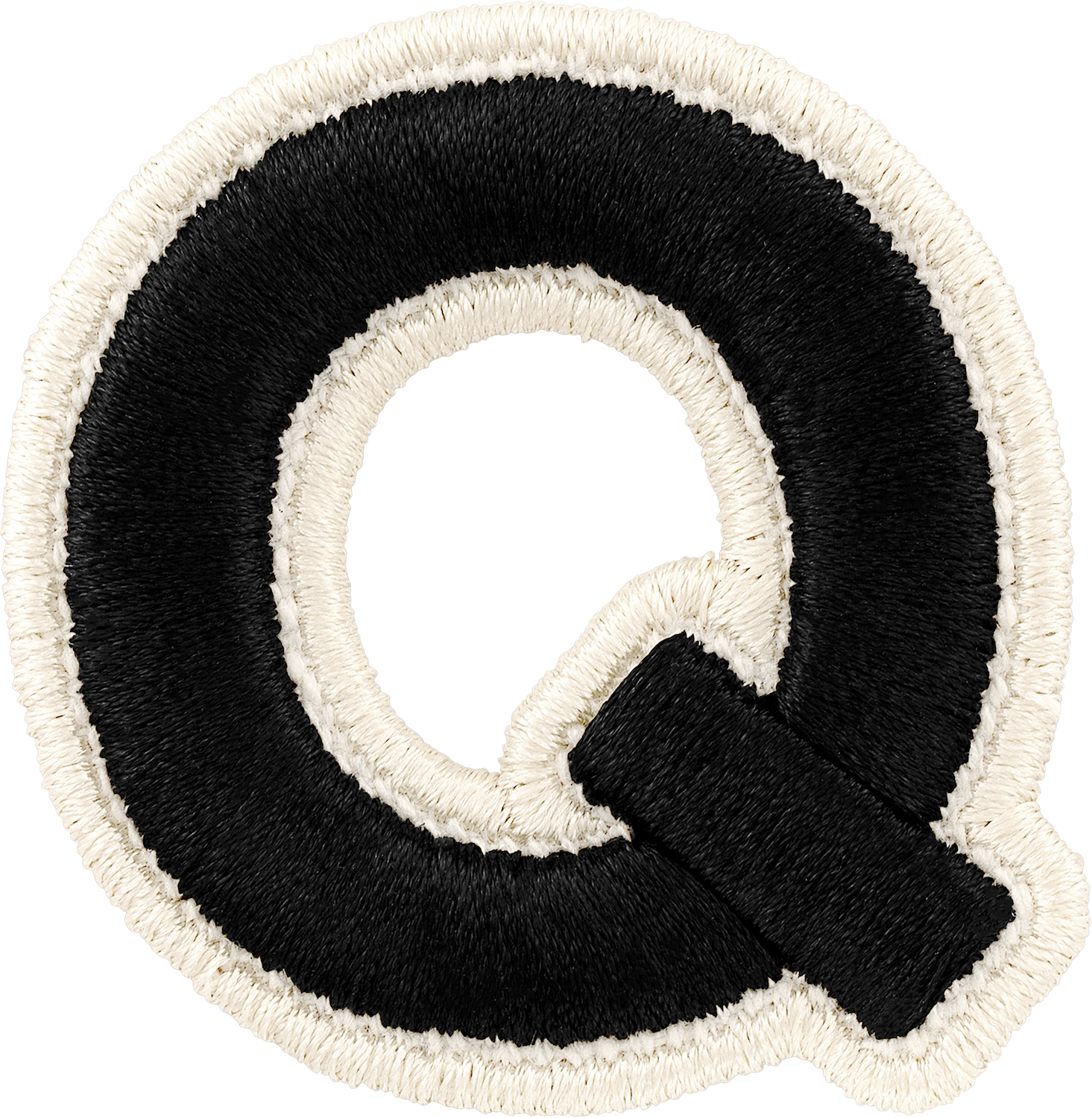 Noir Rolled Embroidery Letter Patches