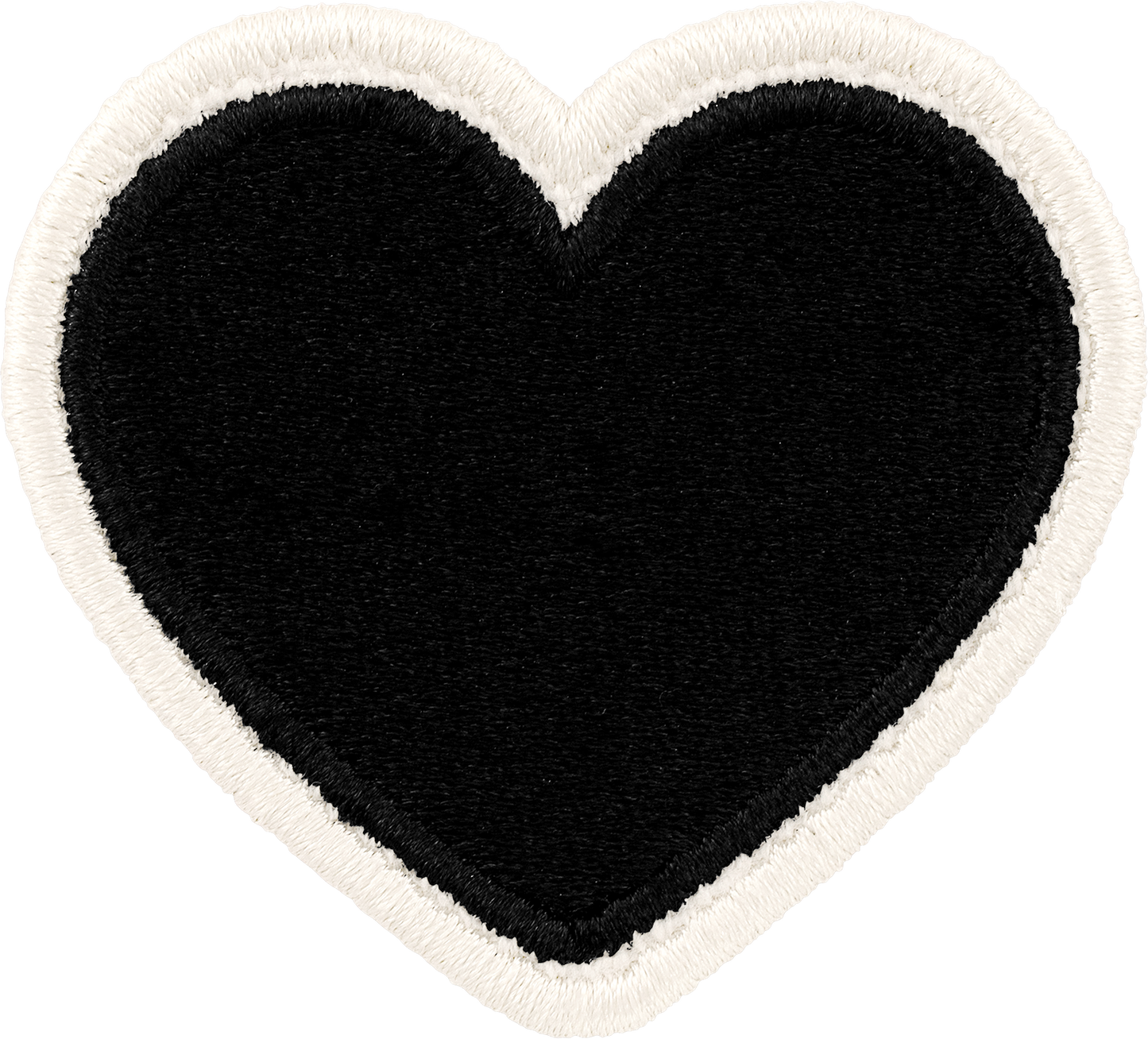 Noir Rolled Embroidery Heart Patch