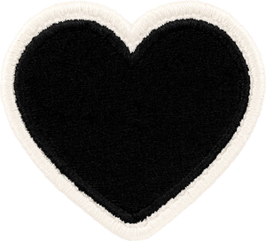 Noir Rolled Embroidery Heart Patch