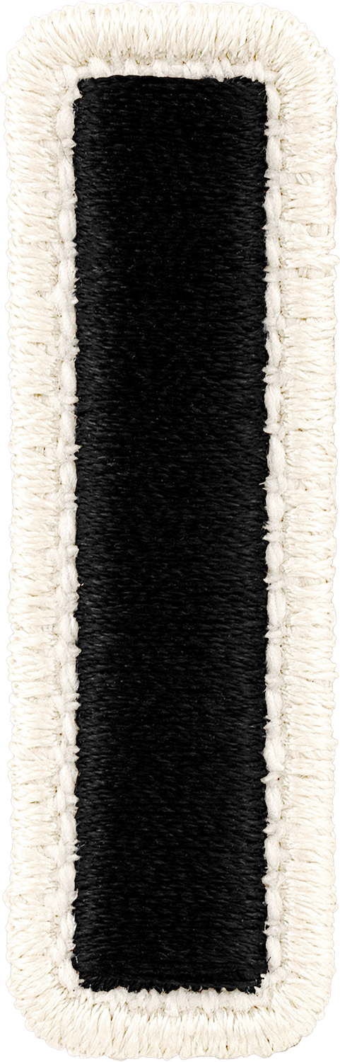 Noir Rolled Embroidery Letter Patches
