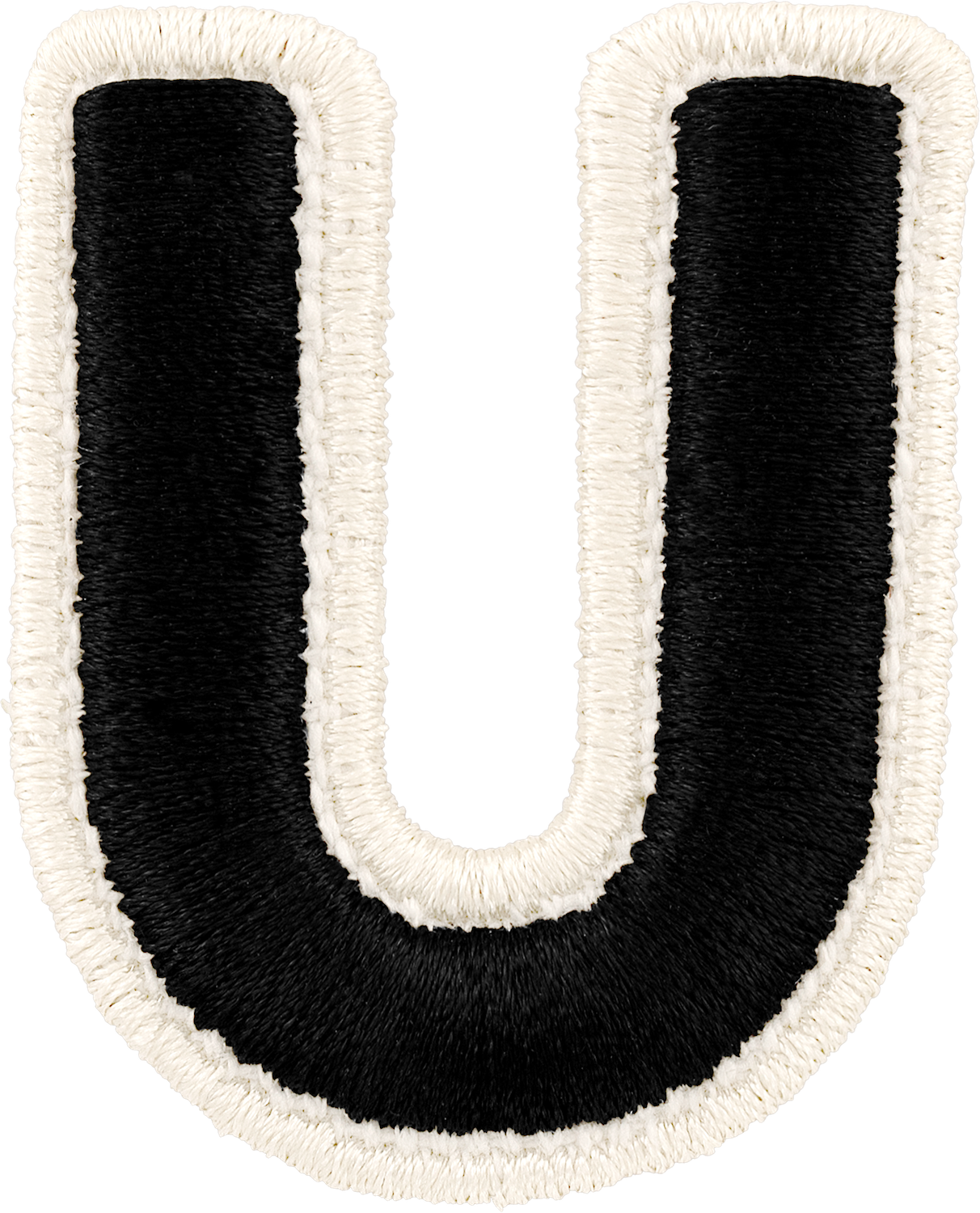 Noir Rolled Embroidery Letter Patches