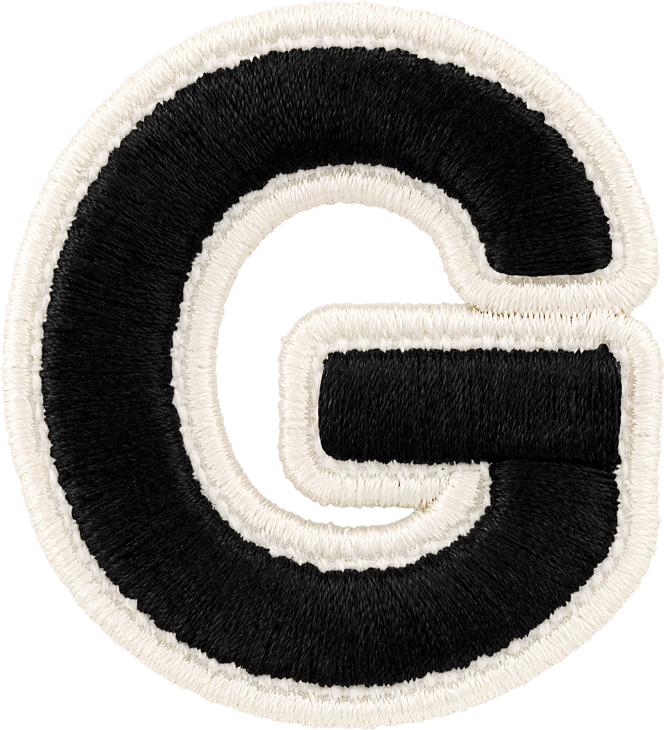 Noir Rolled Embroidery Letter Patches