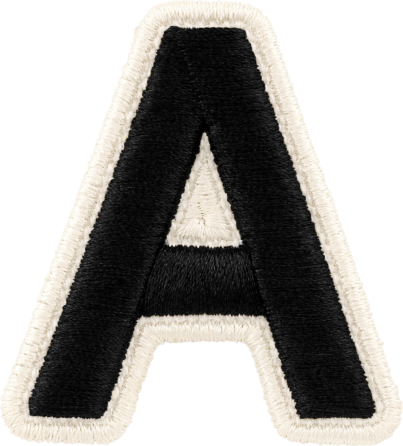 Noir Rolled Embroidery Letter Patches
