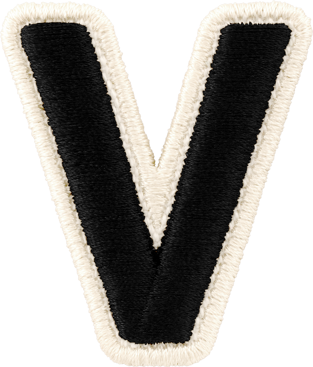 Noir Rolled Embroidery Letter Patches