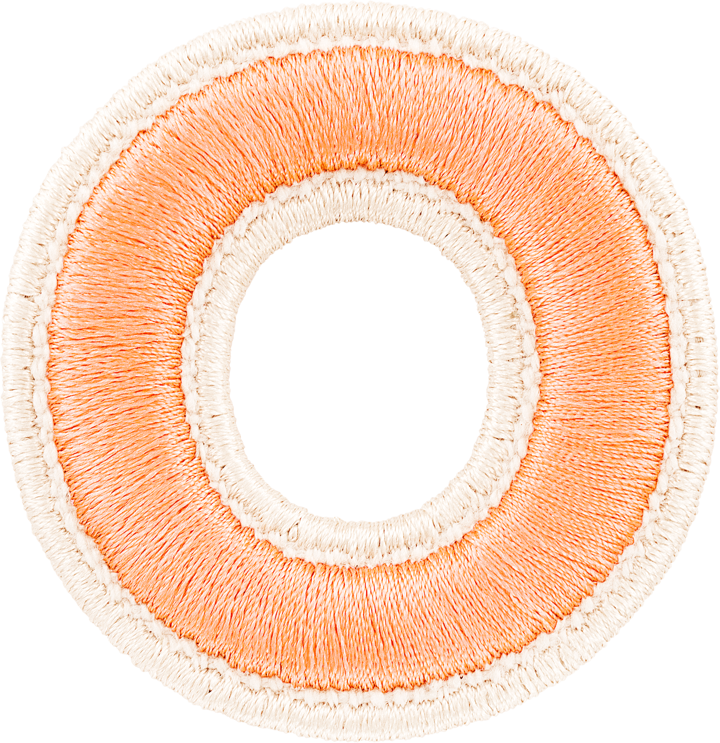 Peach Rolled Embroidery Letter Patches