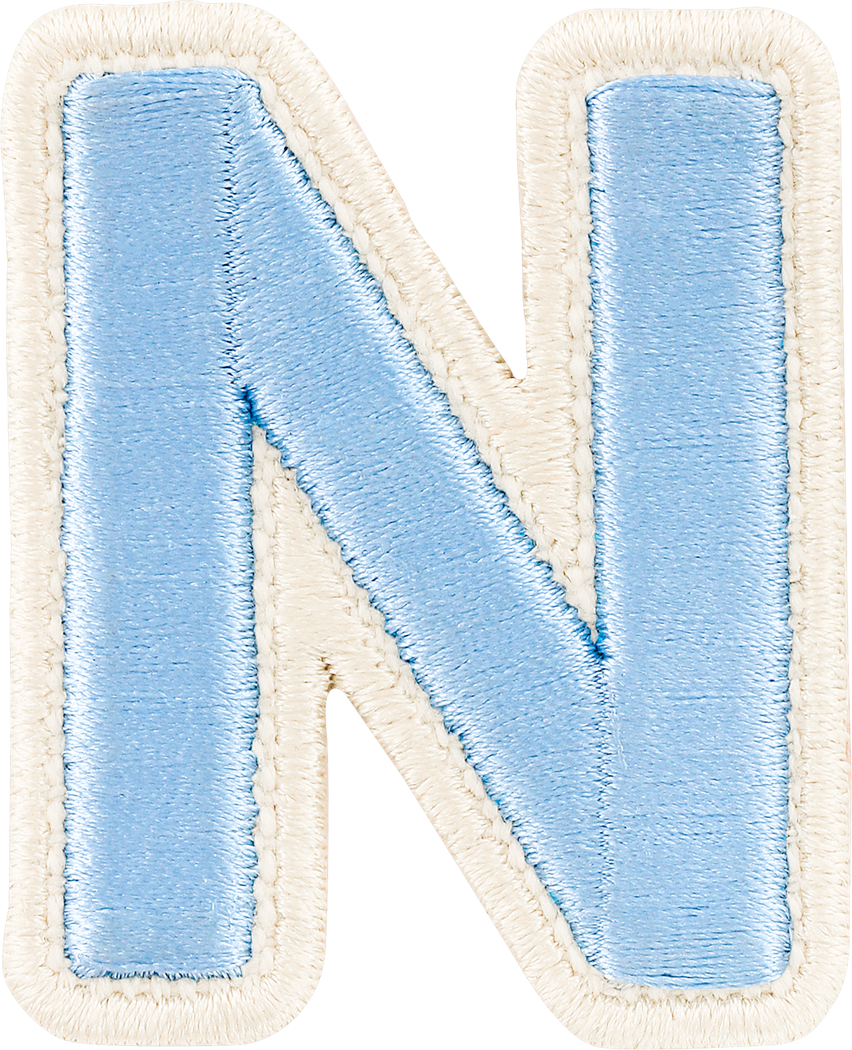 Periwinkle Rolled Embroidery Letter Patches