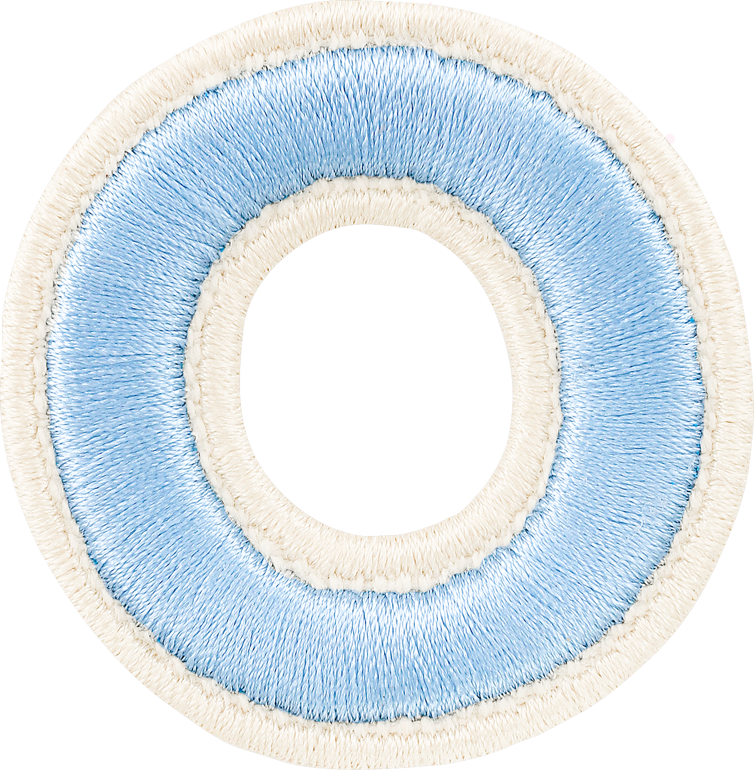 Periwinkle Rolled Embroidery Letter Patches
