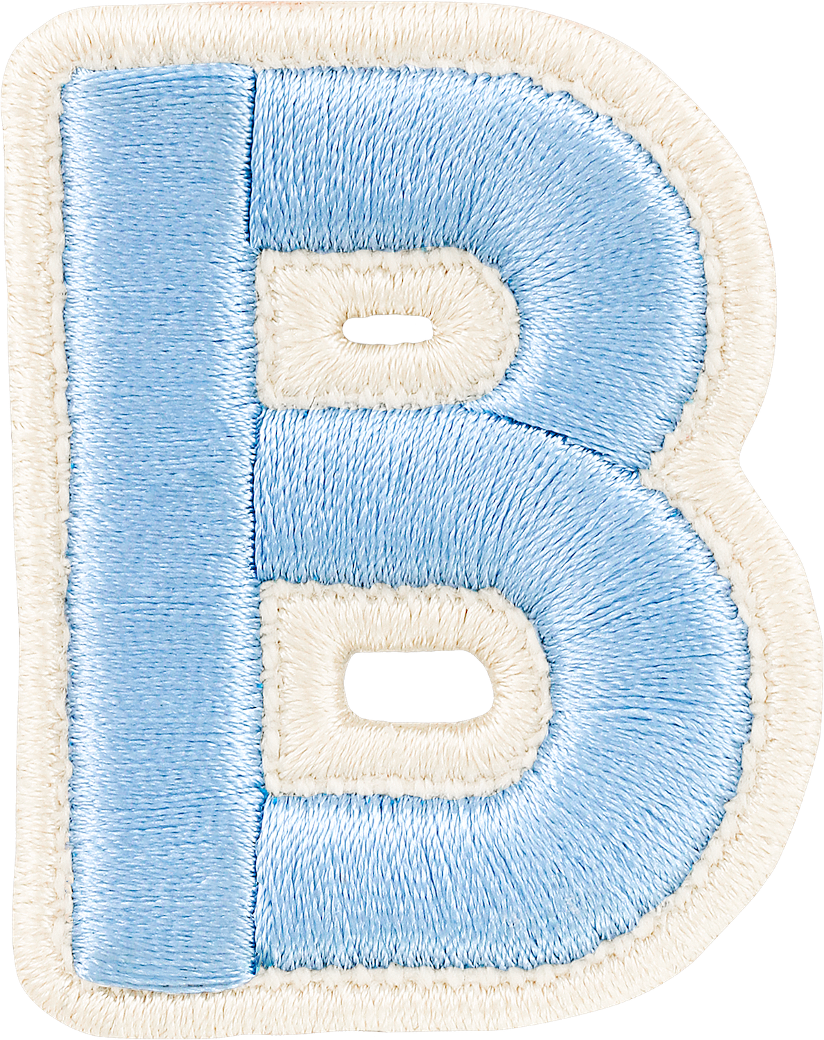 Periwinkle Rolled Embroidery Letter Patches