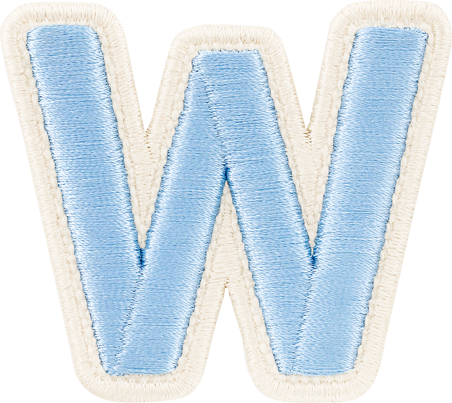 Periwinkle Rolled Embroidery Letter Patches