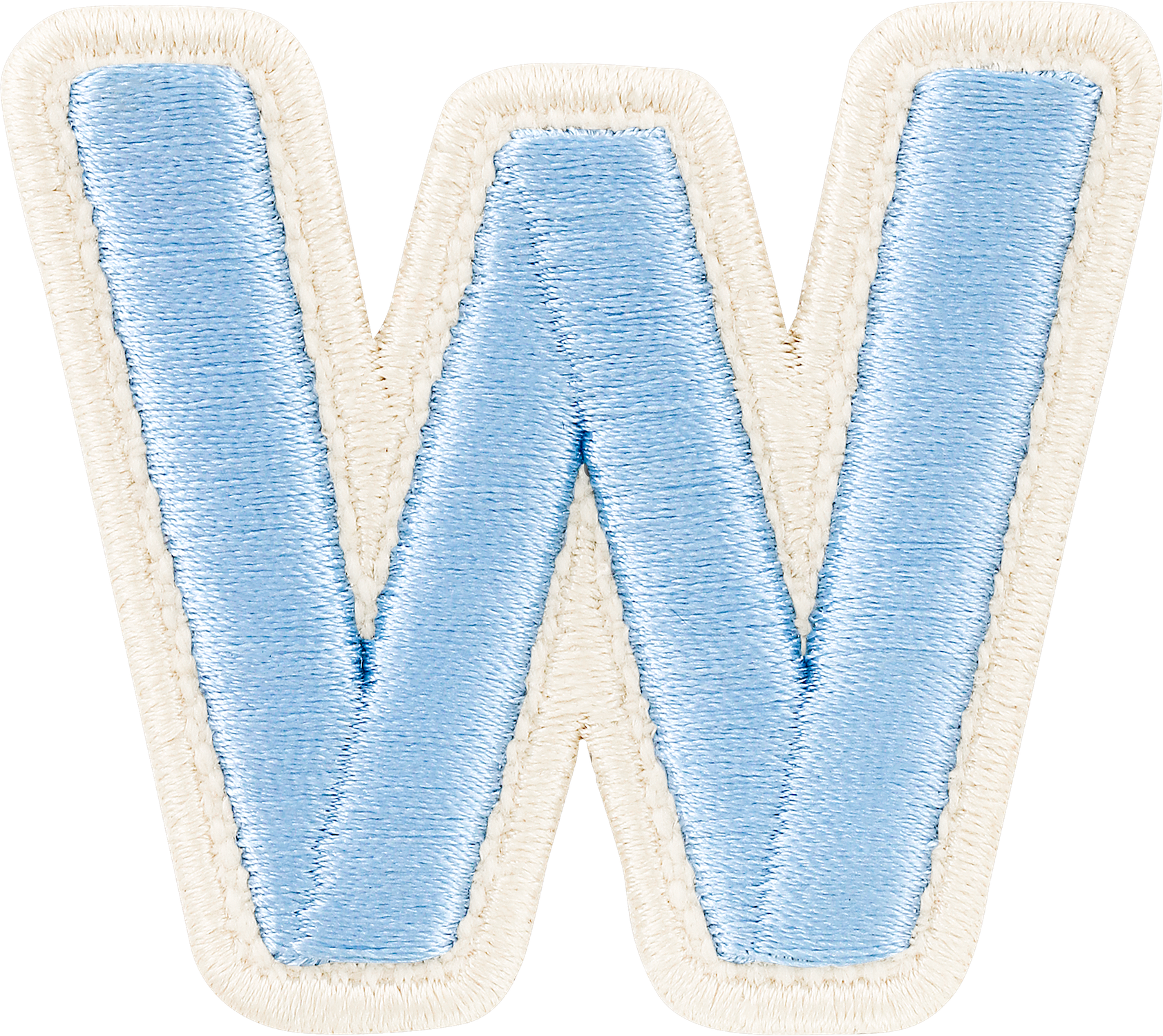 Periwinkle Rolled Embroidery Letter Patches
