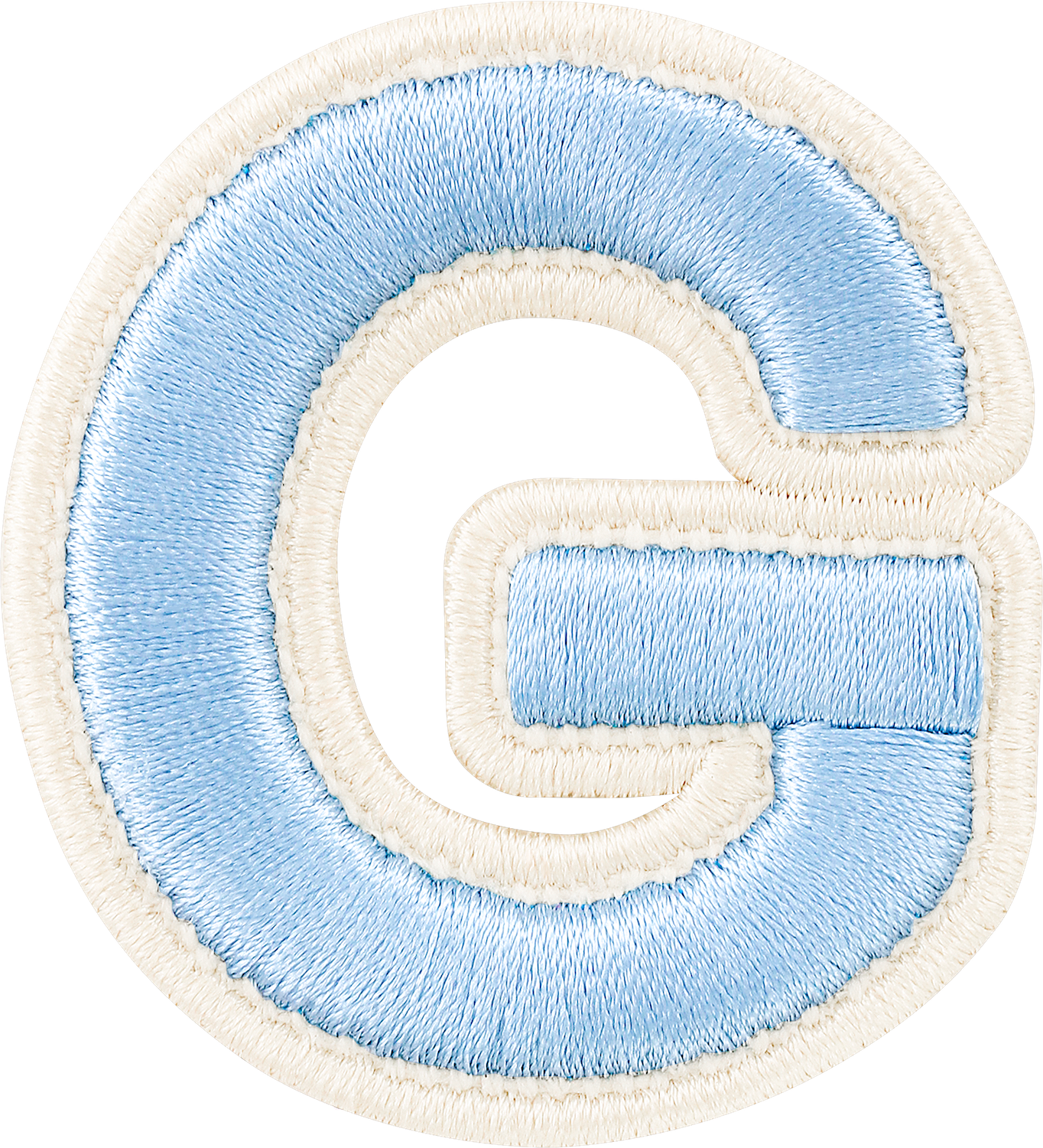 Periwinkle Rolled Embroidery Letter Patches