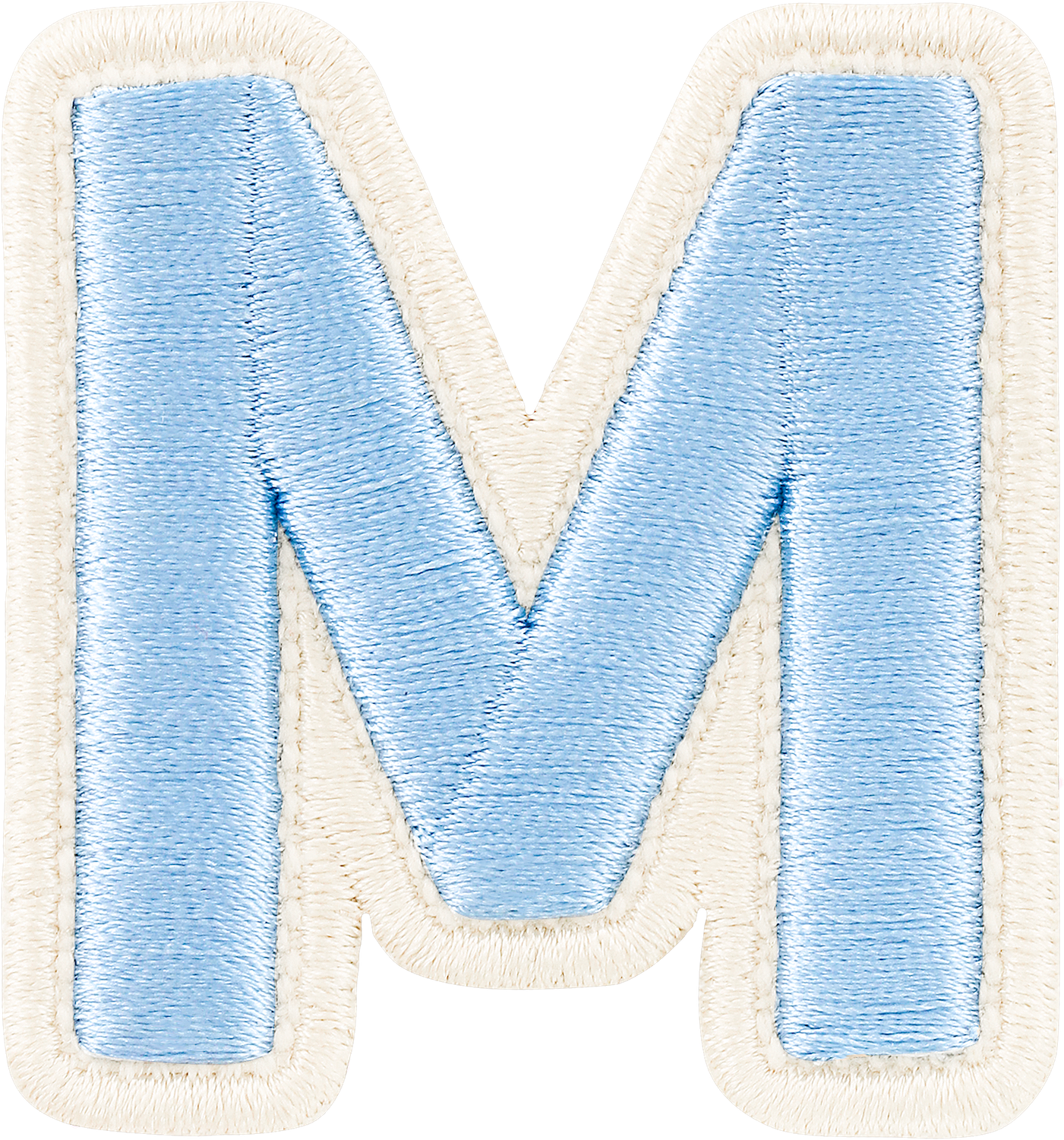 Periwinkle Rolled Embroidery Letter Patches