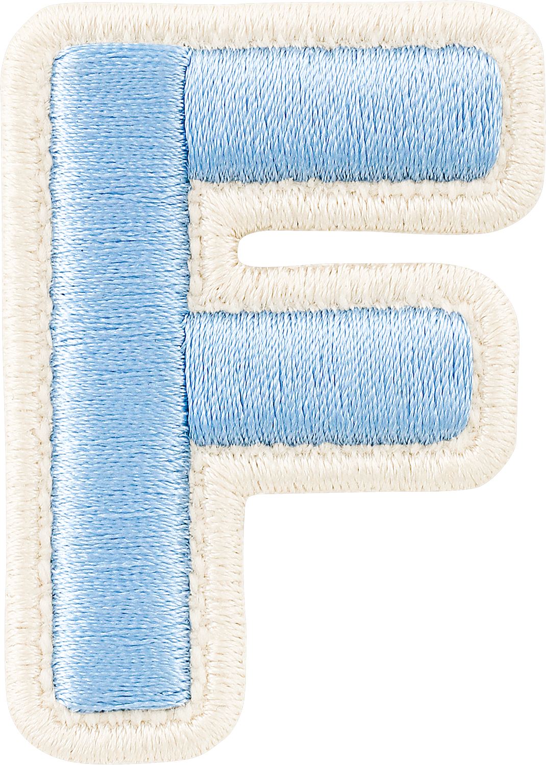 Periwinkle Rolled Embroidery Letter Patches