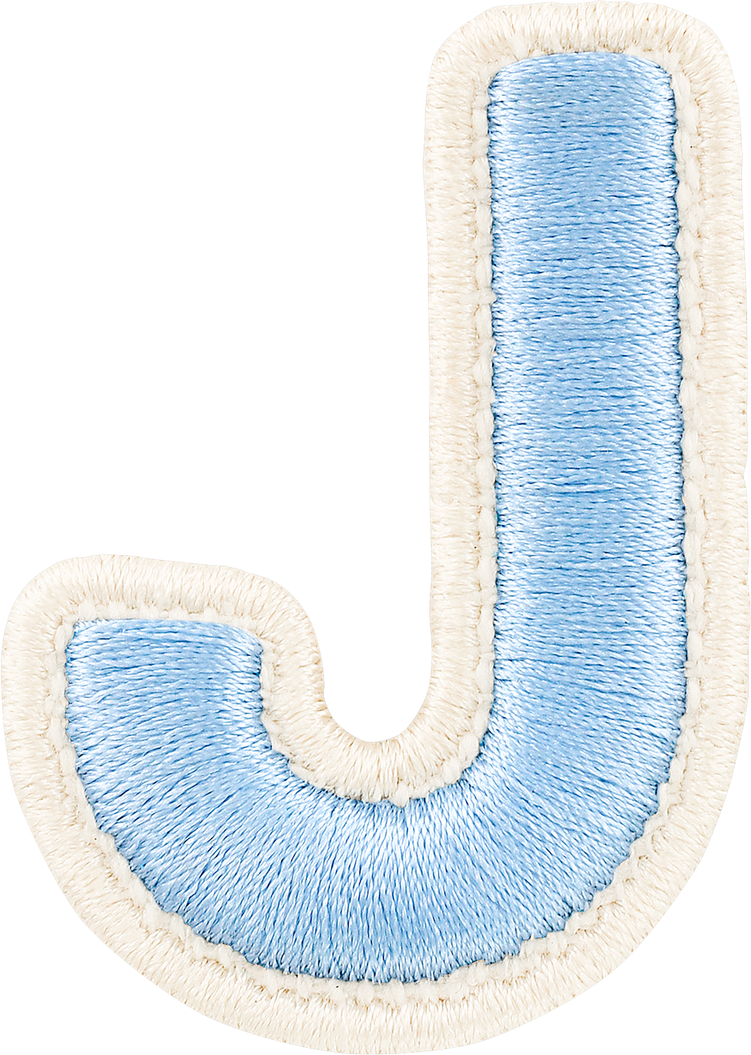Periwinkle Rolled Embroidery Letter Patches