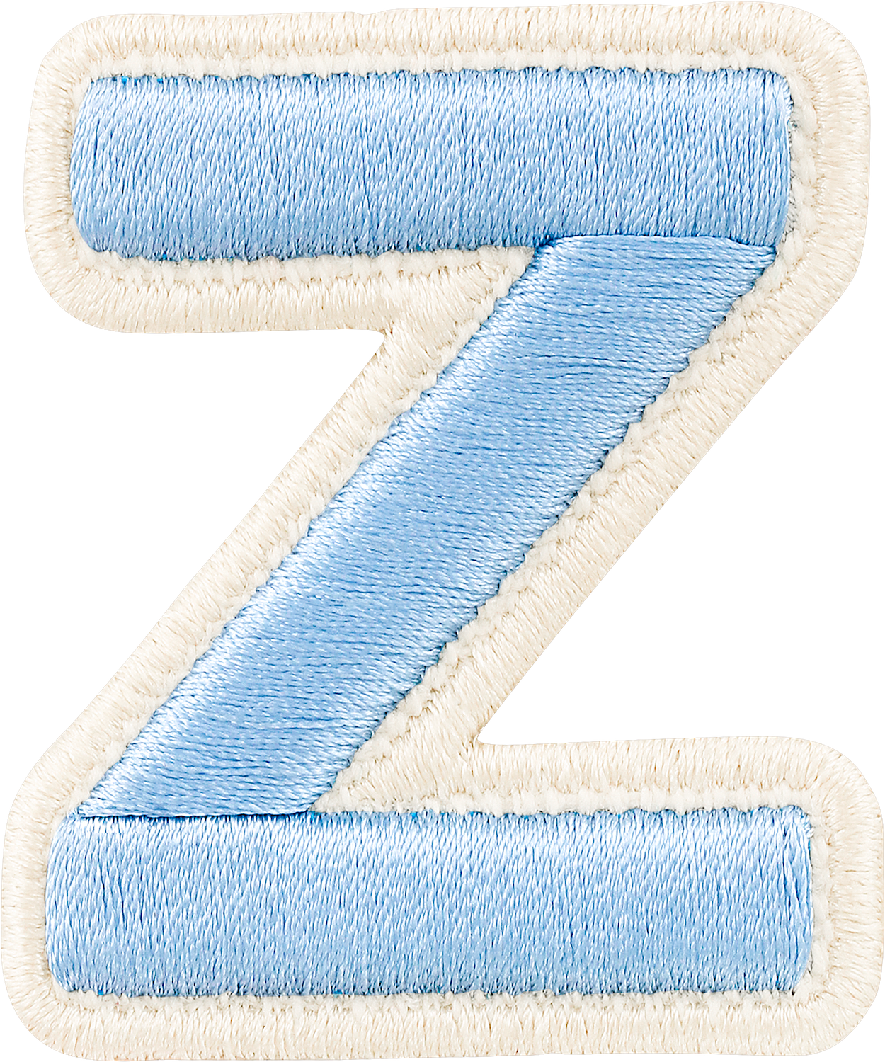 Periwinkle Rolled Embroidery Letter Patches