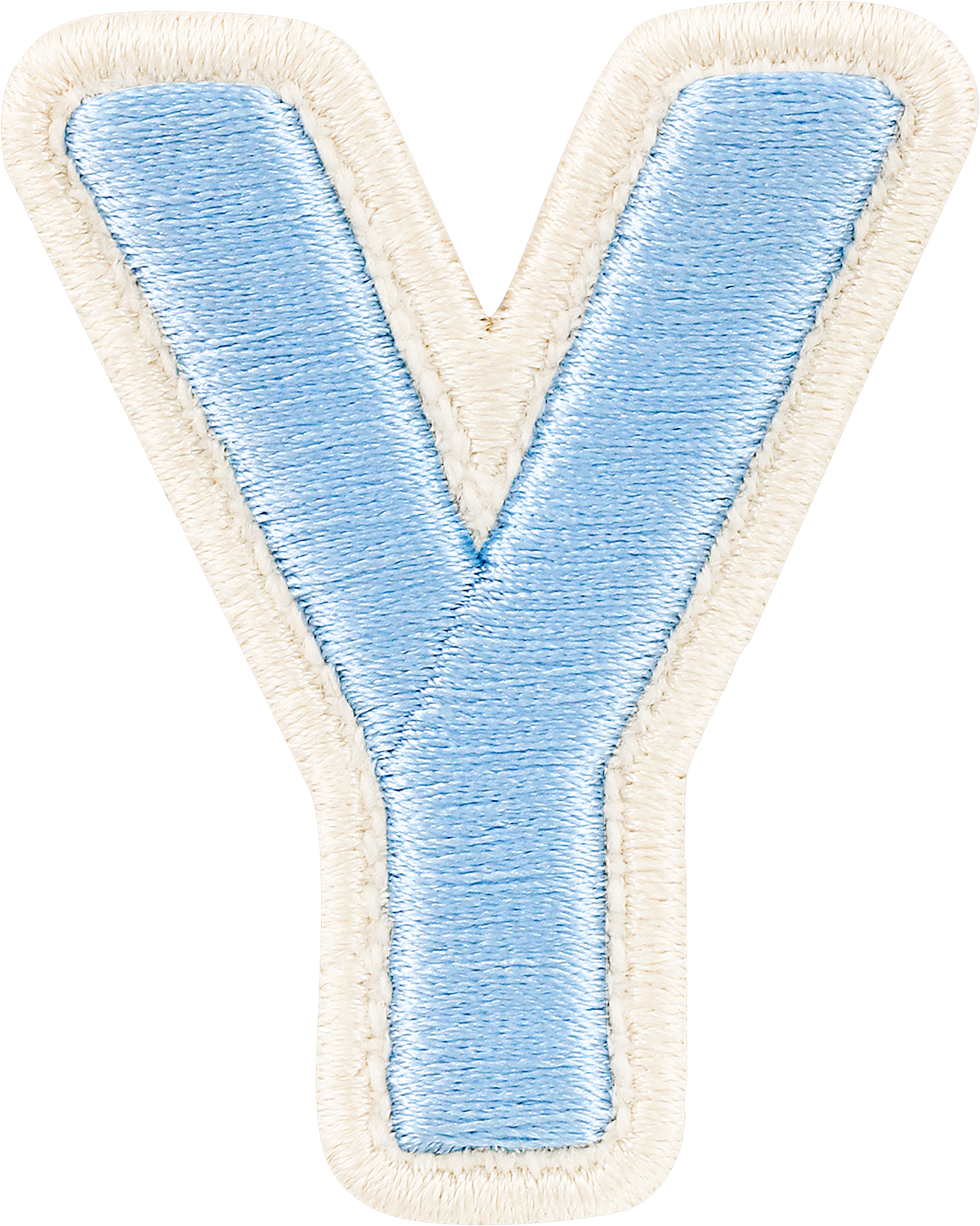 Periwinkle Rolled Embroidery Letter Patches