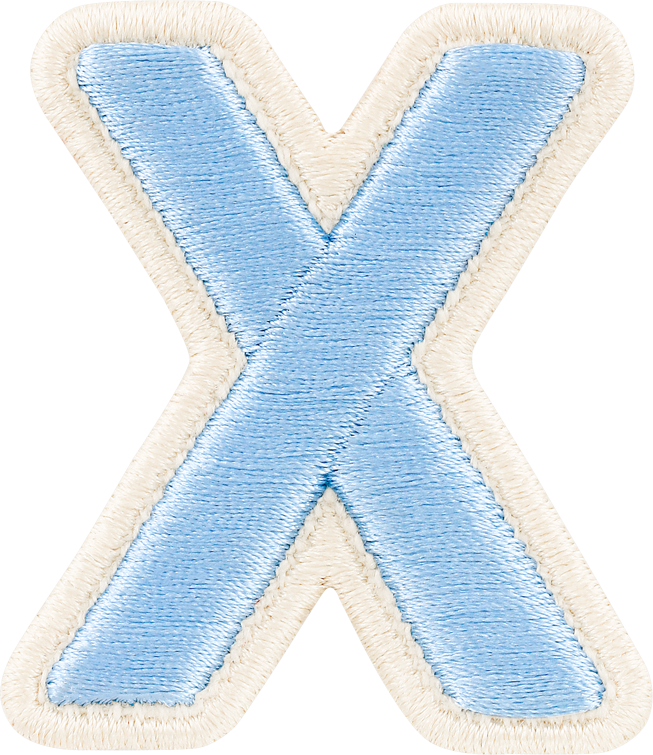 Periwinkle Rolled Embroidery Letter Patches