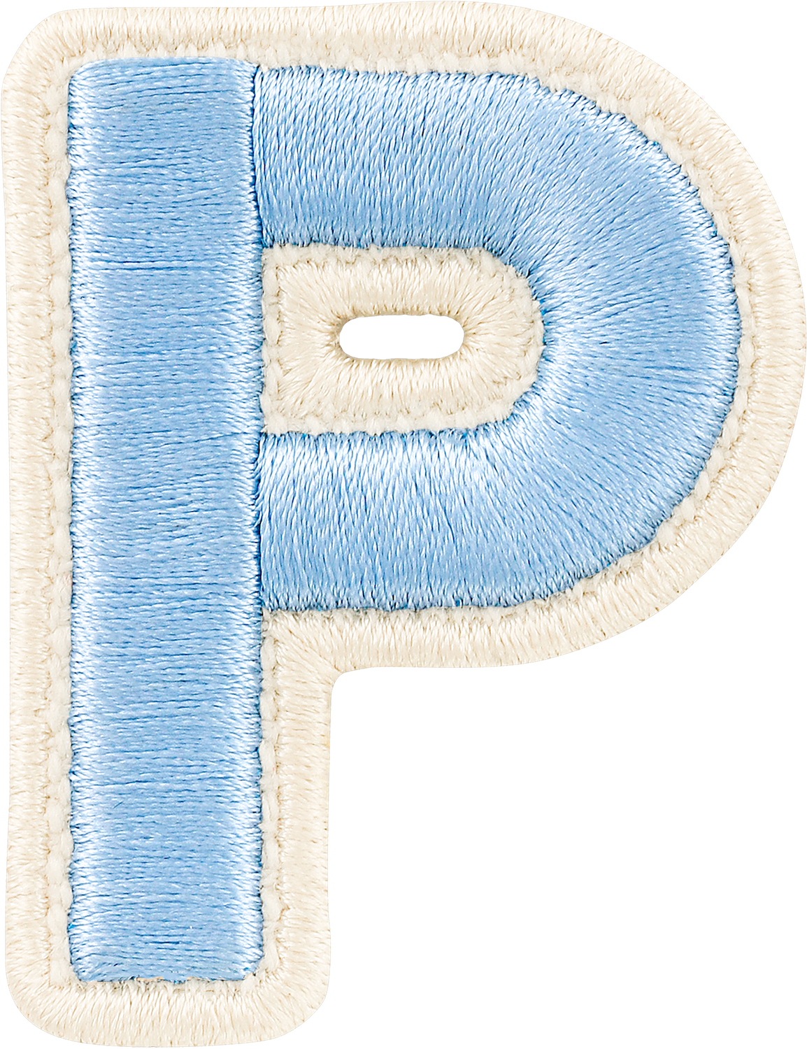Periwinkle Rolled Embroidery Letter Patches