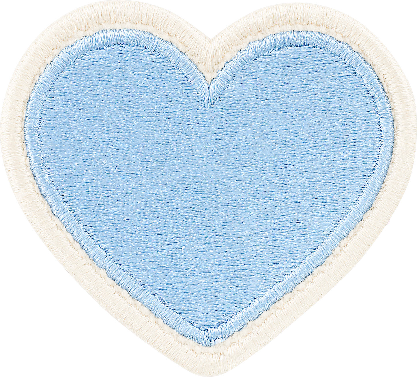 Periwinkle Rolled Embroidery Heart Patch