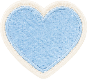 Periwinkle Rolled Embroidery Heart Patch