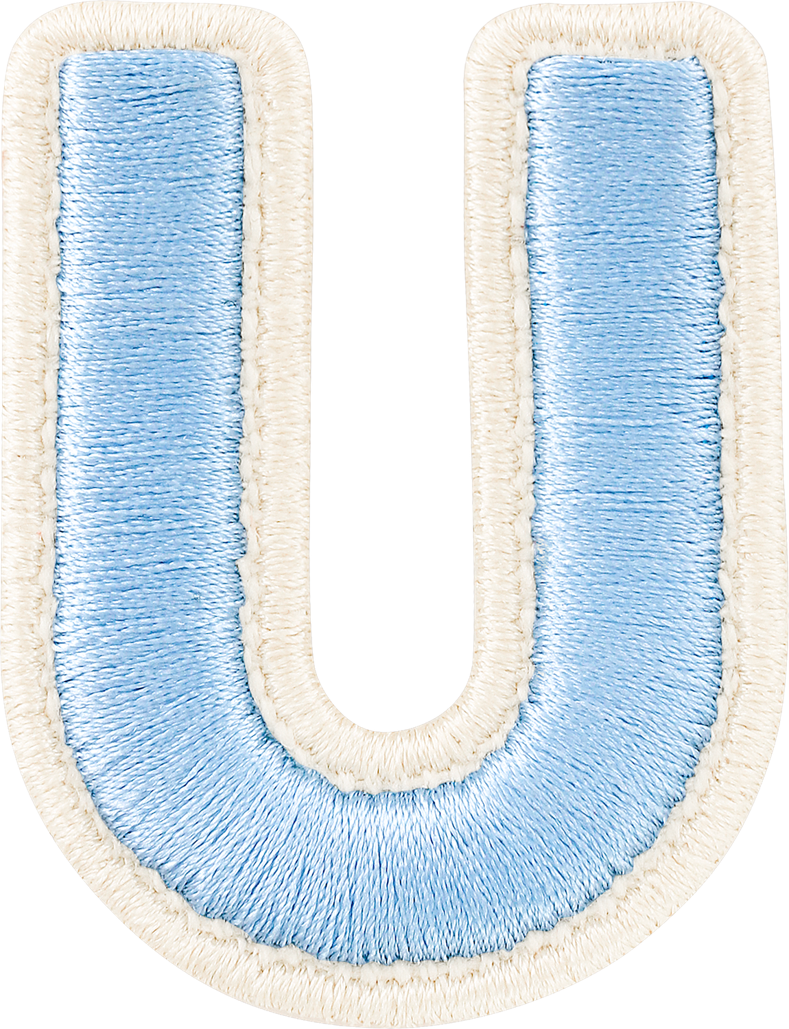 Periwinkle Rolled Embroidery Letter Patches