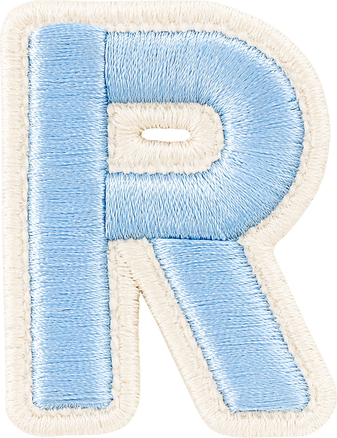 Periwinkle Rolled Embroidery Letter Patches