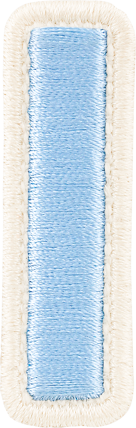 Periwinkle Rolled Embroidery Letter Patches