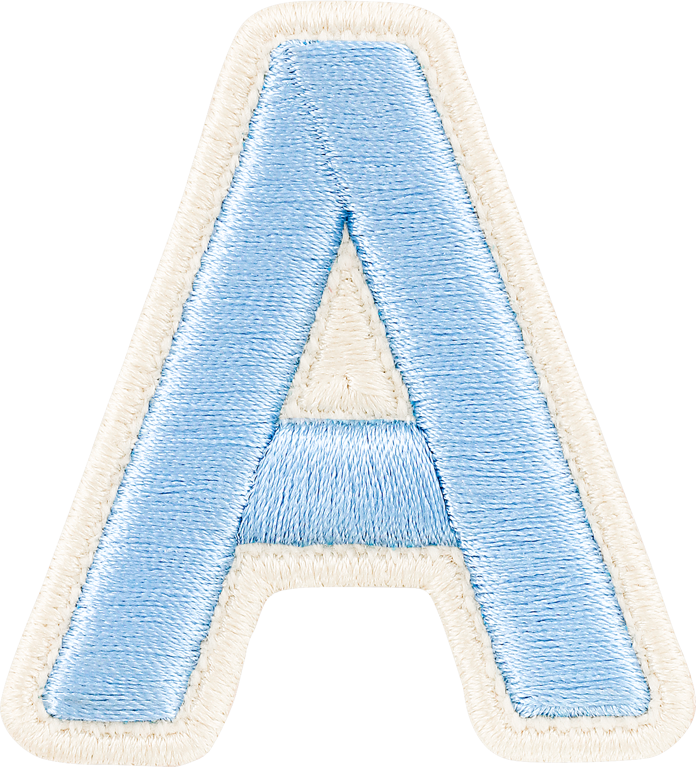 Periwinkle Rolled Embroidery Letter Patches
