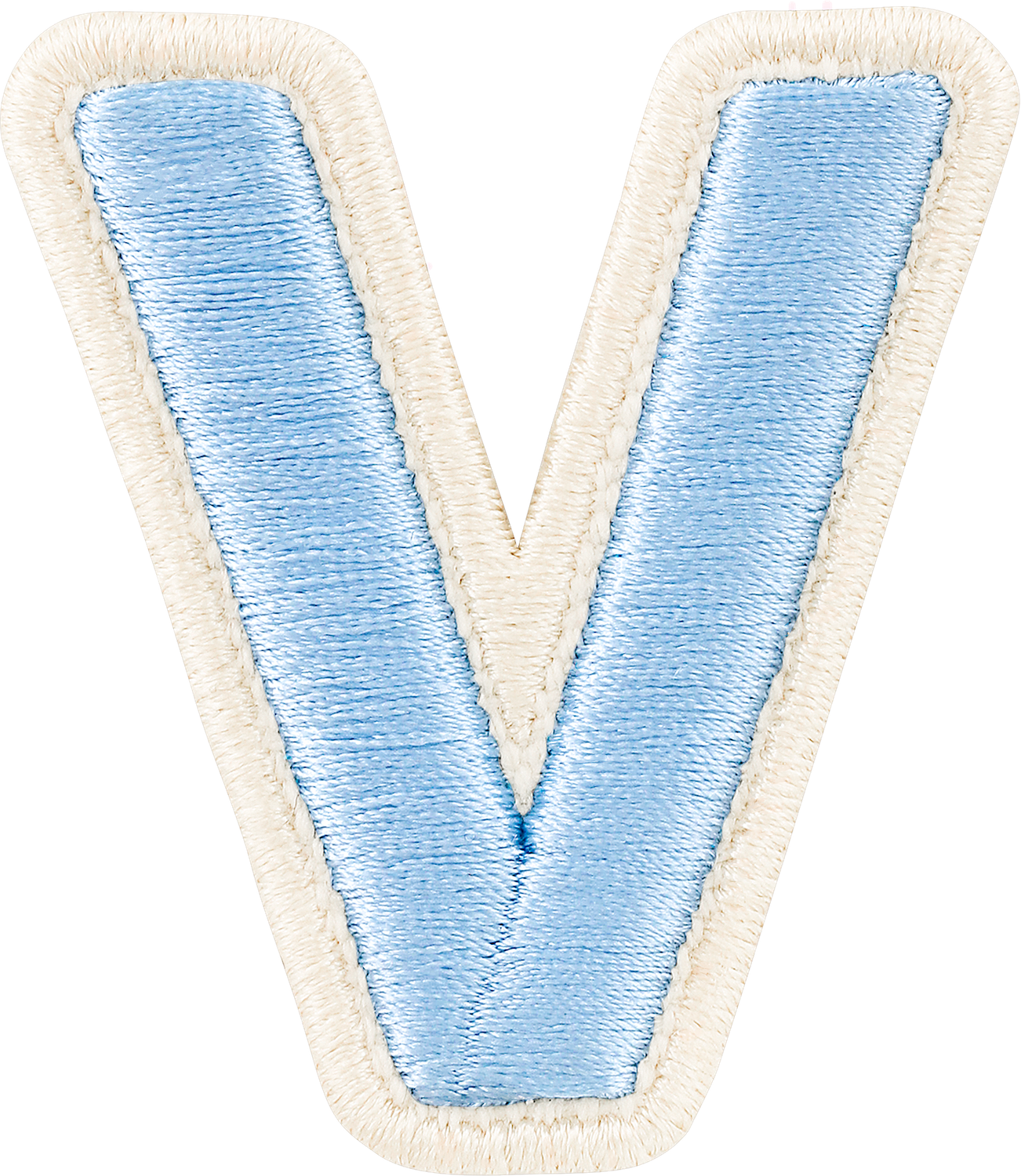 Periwinkle Rolled Embroidery Letter Patches