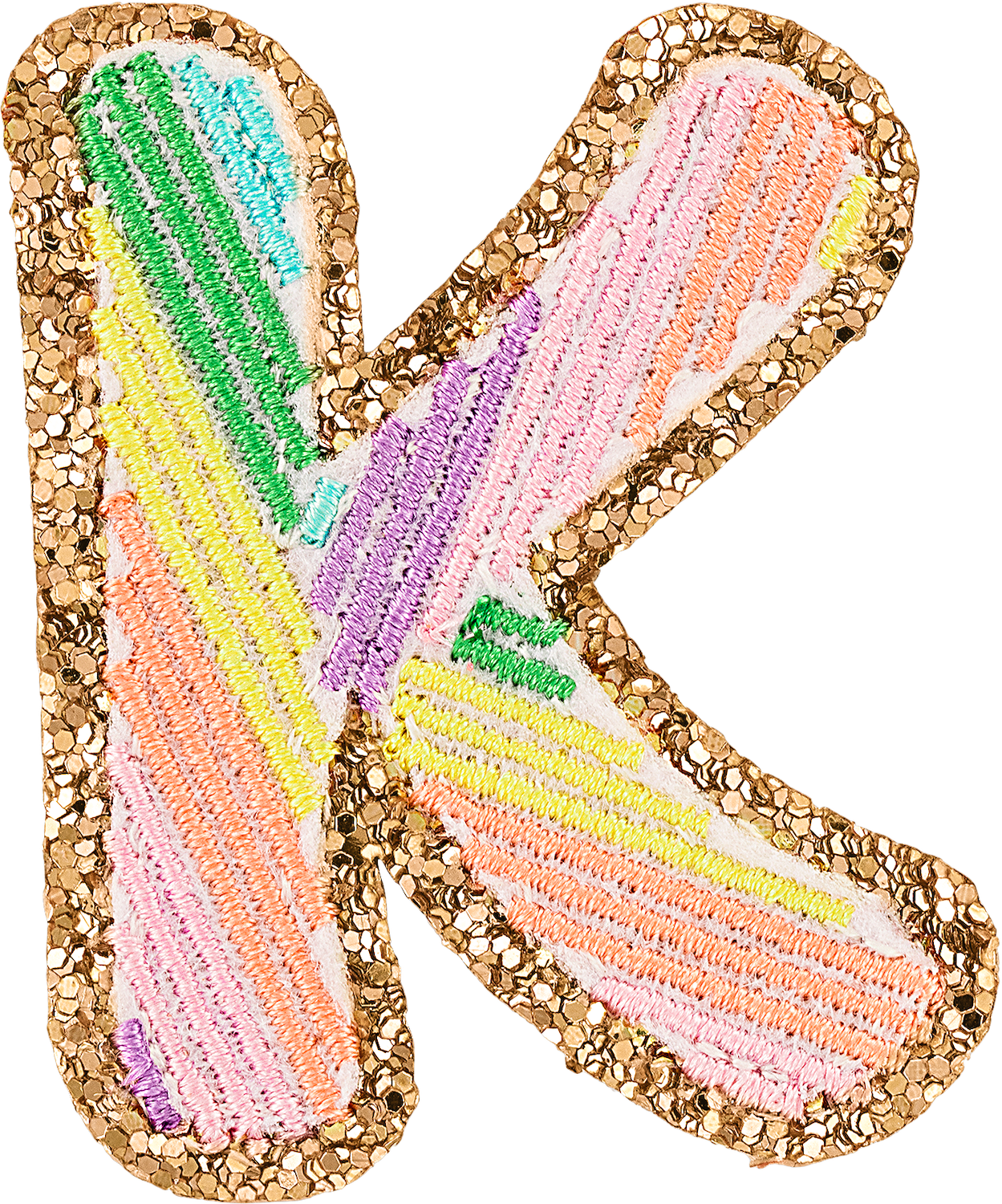 Glitter Rainbow Script Letter Patches