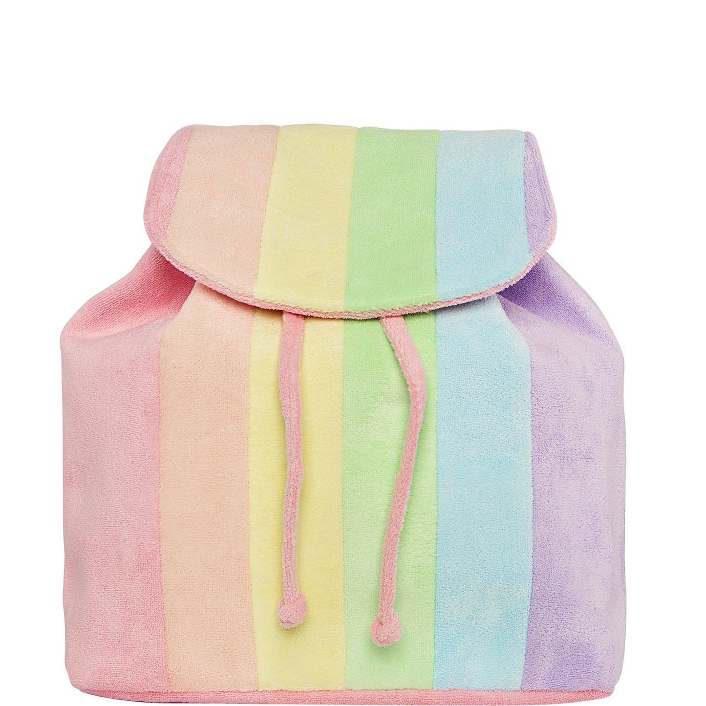 Rainbow Terry Drawstring Backpack with Flap