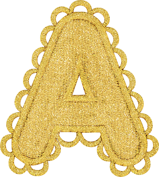 Scalloped Gold Letter Patch