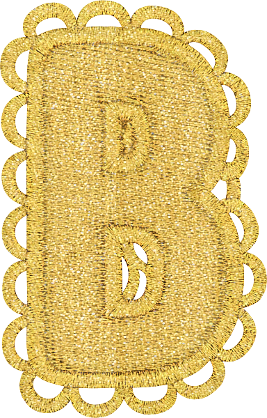 Scalloped Gold Letter Patch