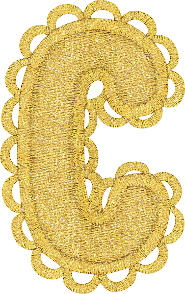 Scalloped Gold Letter Patch