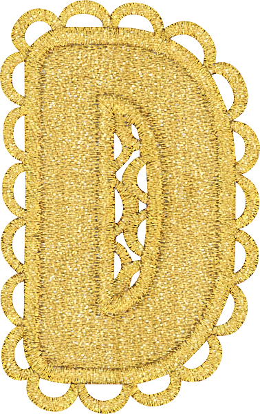 Scalloped Gold Letter Patch