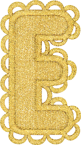 Scalloped Gold Letter Patch
