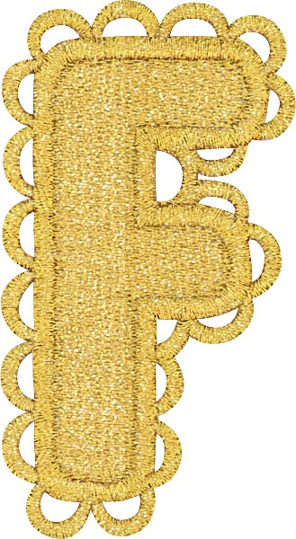 Scalloped Gold Letter Patch