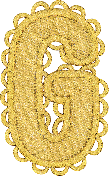 Scalloped Gold Letter Patch