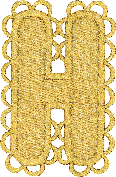 Scalloped Gold Letter Patch